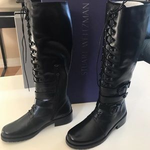 ♦️Stuart Weitzman PoliceLady Leather Lace-Up Boot